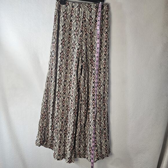 BRANDY MELVILLE Black Beige Palazzo Wide Leg Pant One Size Pink - Picture 2 of 7